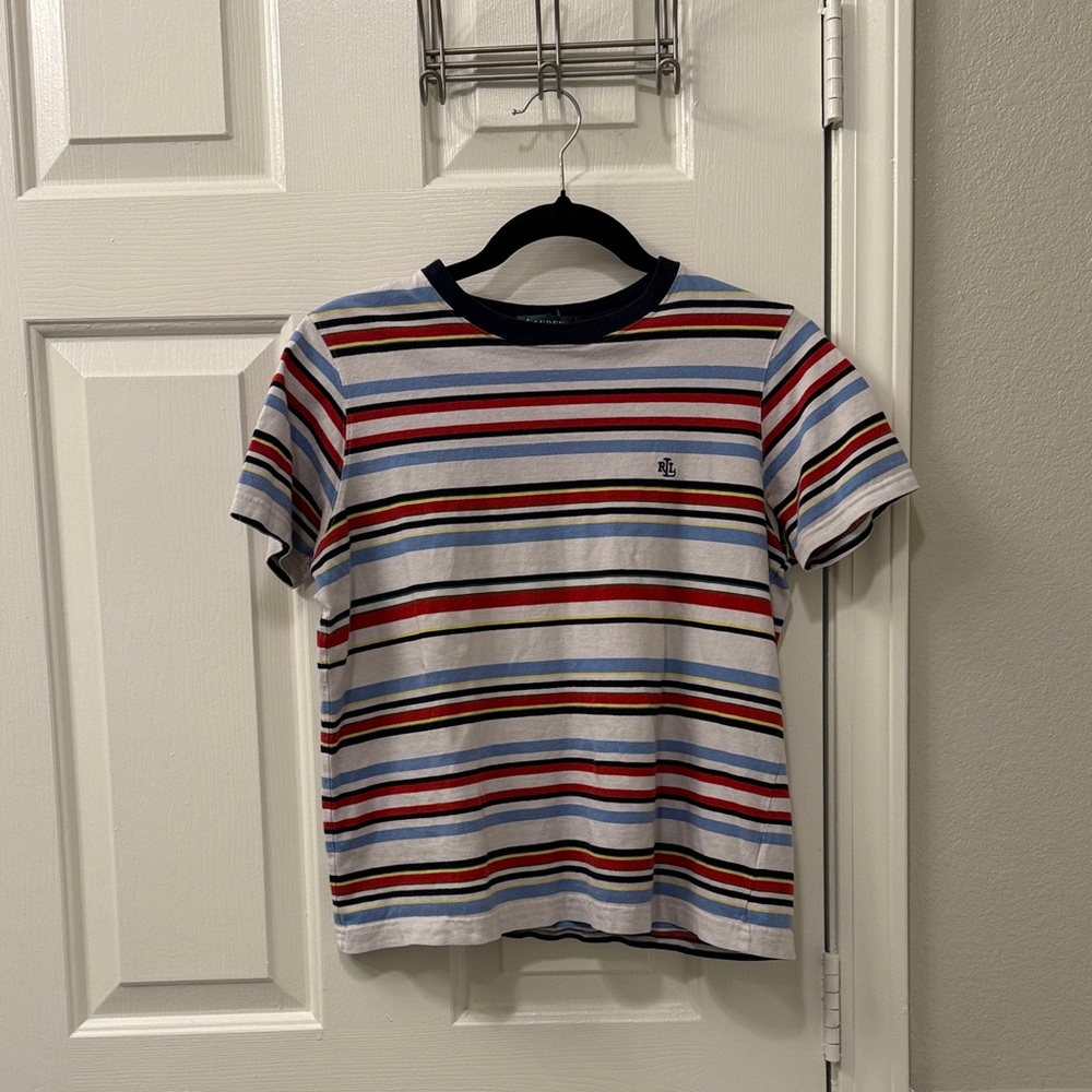 Ralph Lauren Striped Short Sleeve Tee - Blue, Red, Black